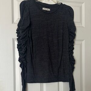 Charcoal Ruched Sleeve Top